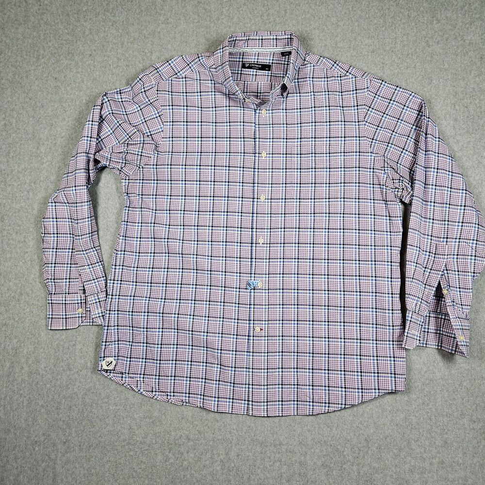 Cremieux Classics Men's L Large Plaid Check Button Down Casual Shirt Cotton